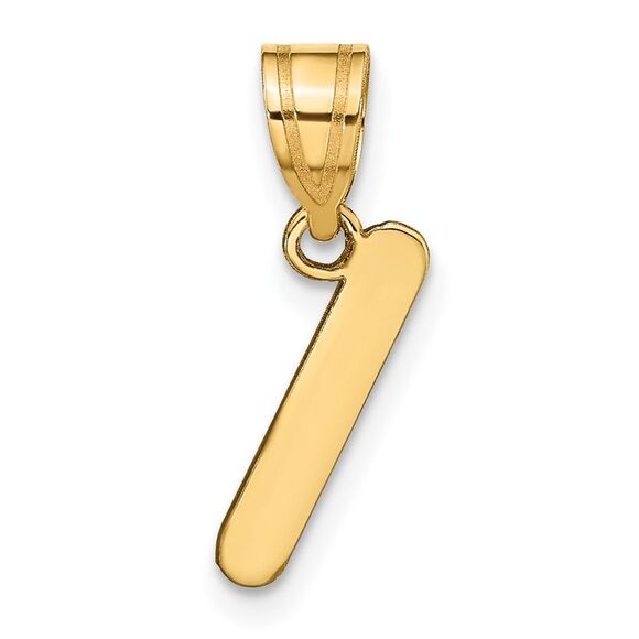 Kazi Luxury 14k Yellow Gold Polished Bubble Letter I Initial Pendant